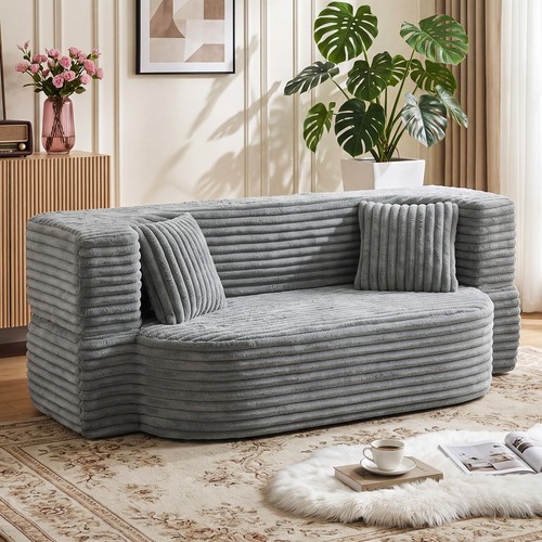 Schlafsofa couch grau cord - schlafsofa,