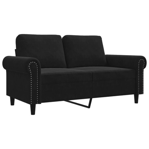 Sofa sitzer schwarz samt - schwarz,
