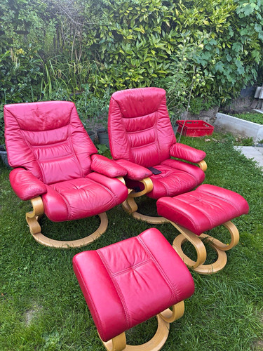 Rote leder relaxsessel mit - relaxsessel,